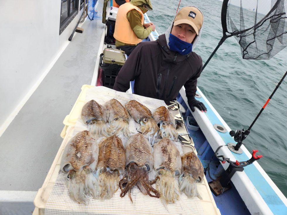コウイカ爆乗り！イカ９杯、タコ１杯！絶好調！