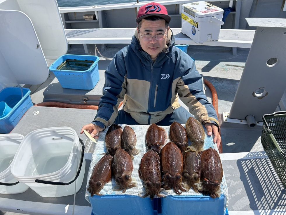 コウイカ爆発中！名人さんは今日も釣りまくり！お見事です