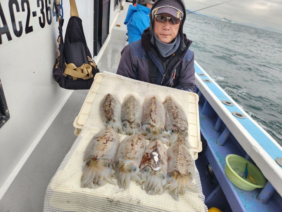 忠栄丸恒例コウイカ釣り連日爆発中！