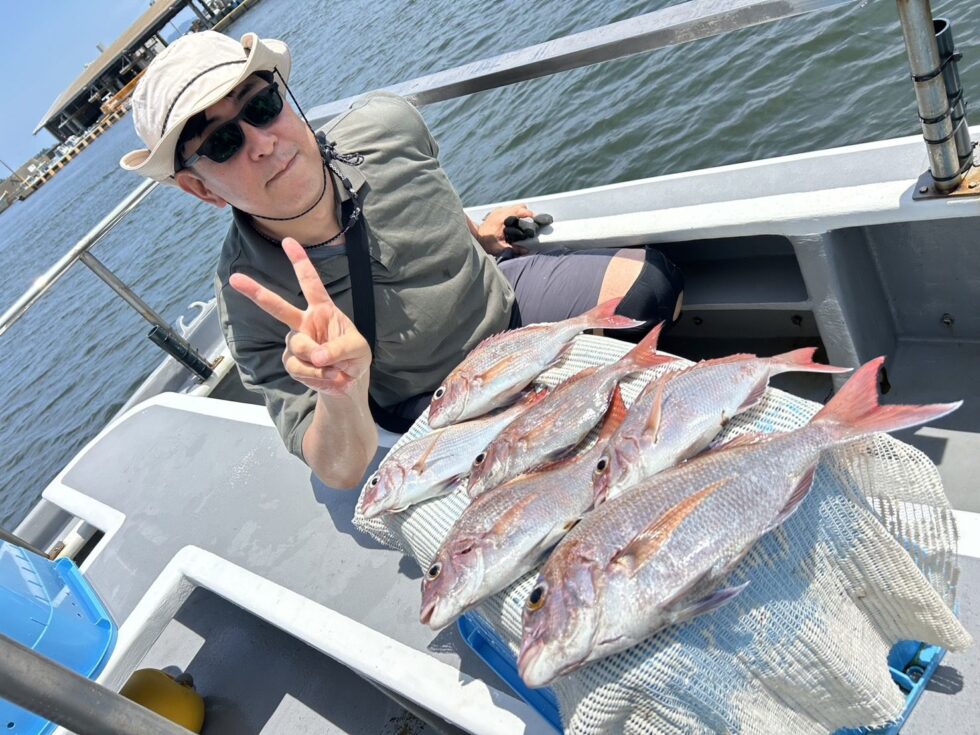 伊勢湾一つテンヤ真鯛爆発!明日も楽しみ!