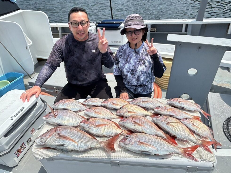 伊勢湾一つテンヤ出船!真鯛釣りまくり!お見事です!