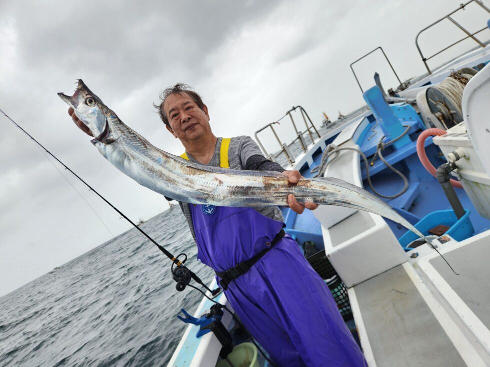 伊良湖水道テンヤタチウオ専門、連日デカイタチウオ登場！
