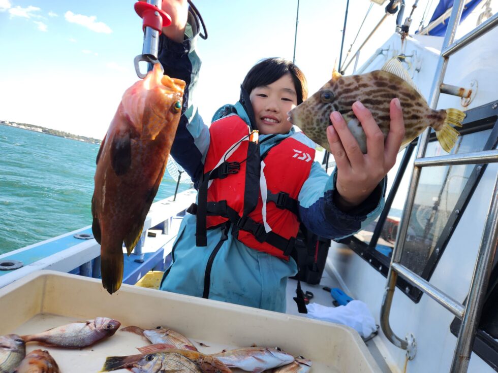 釣りボーイ、キジハタ&カワハギ！