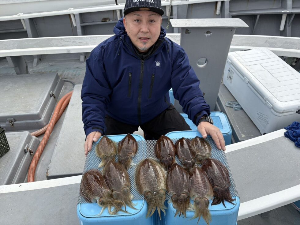 肉厚コウイカぼこぼこ！11杯ゲット！