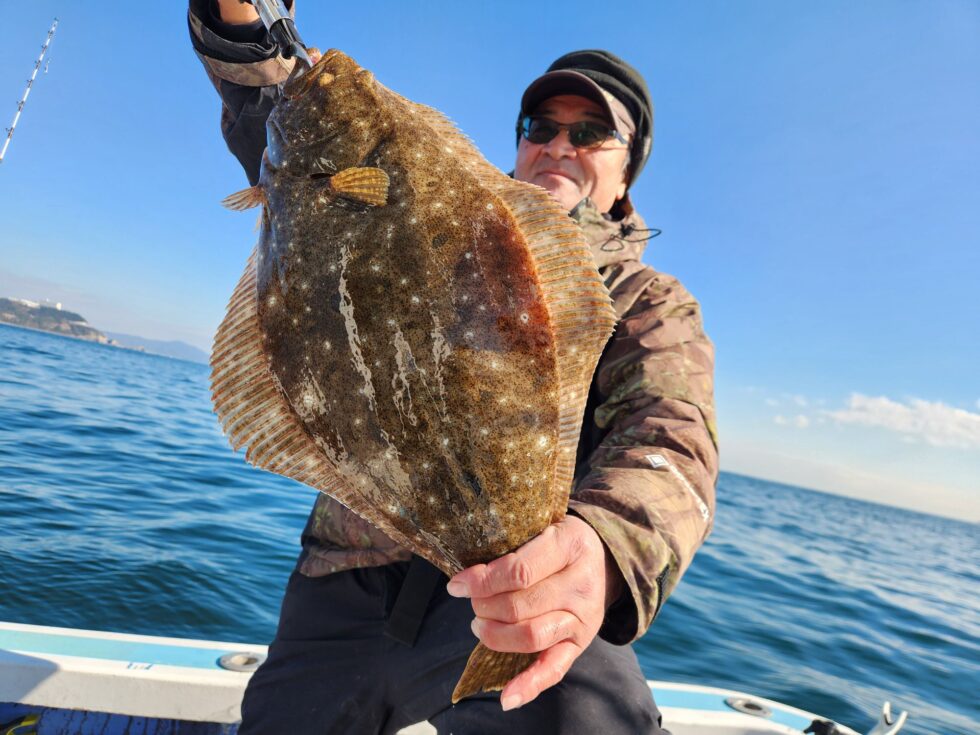 掛ければ60㎝級肉厚ヒラメ！