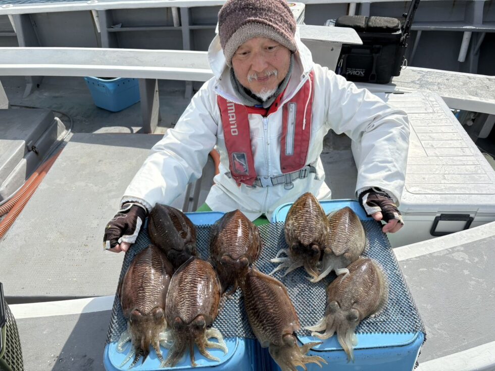 忠栄丸恒例コウイカ釣りが凄い!