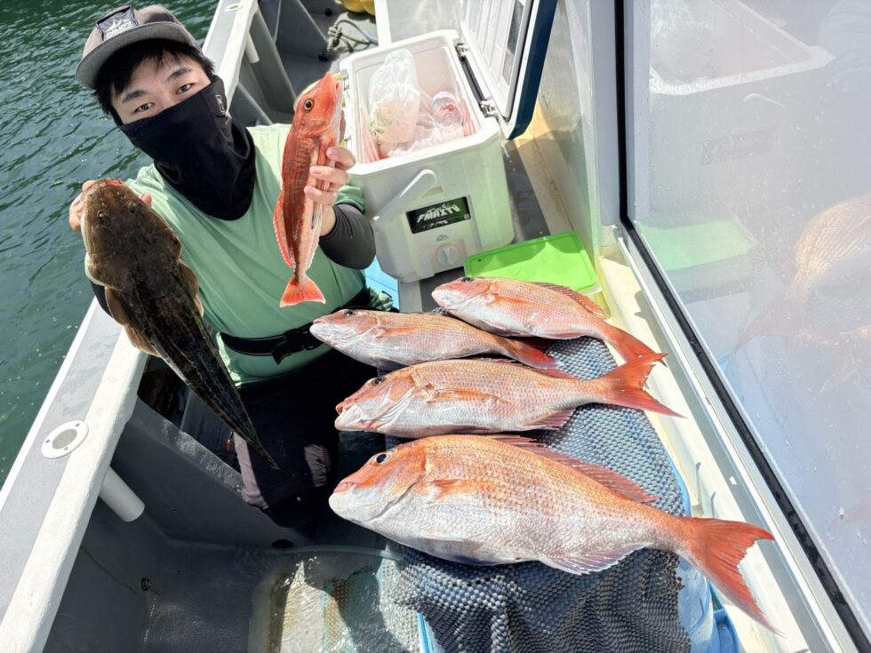一つテンヤ真鯛!釣りまくりー!